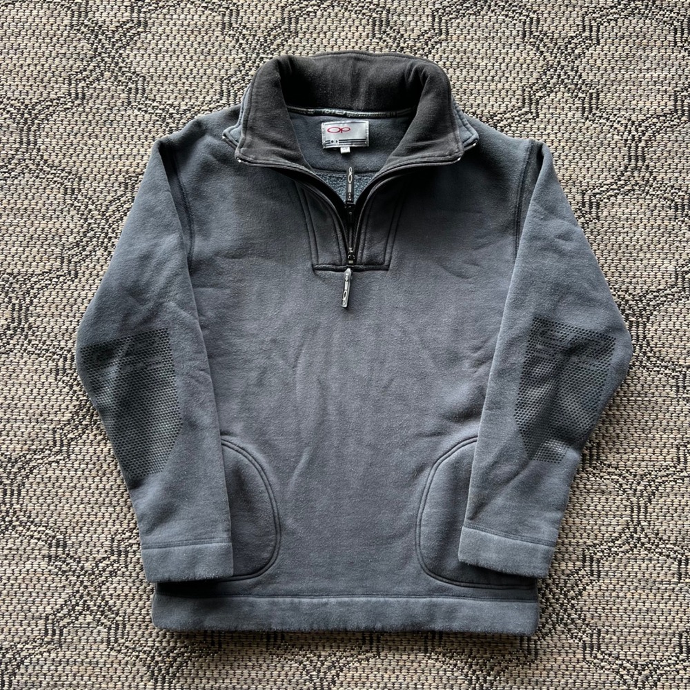 Vintage Y2K Ocean Pacific Mens Small Gray Fleece Quarter Zip Surf Software OP